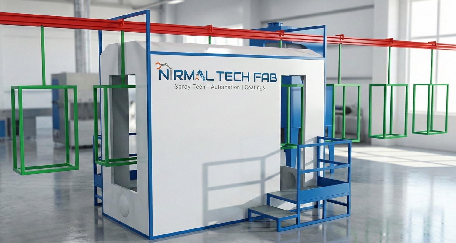 Almirah Powder Coating Plant – Complete Automated Line for Metal Cupboards with Pre-Treatment, Spray Booth, Curing Oven, Conveyor, 100kV Guns for Steel Furniture & Storage Cabinet Finishing